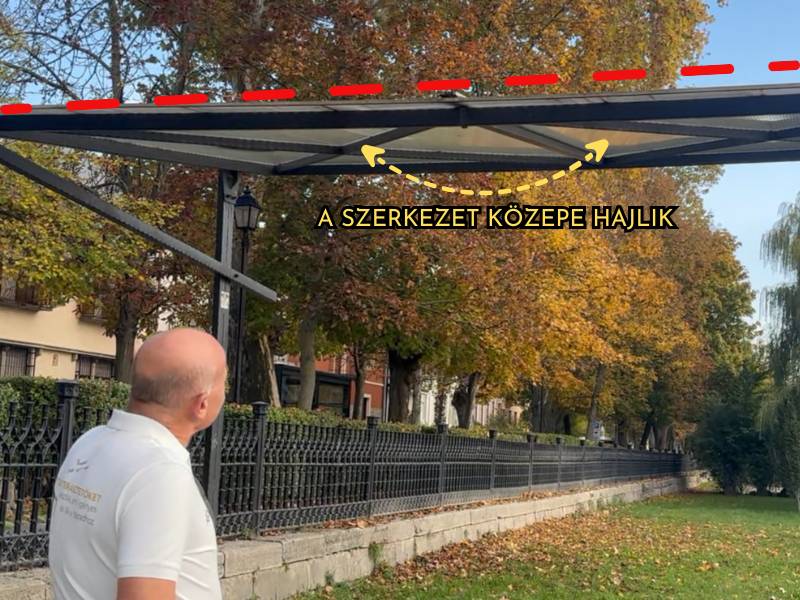 Acél terasztető polikarbonát fedés Vác